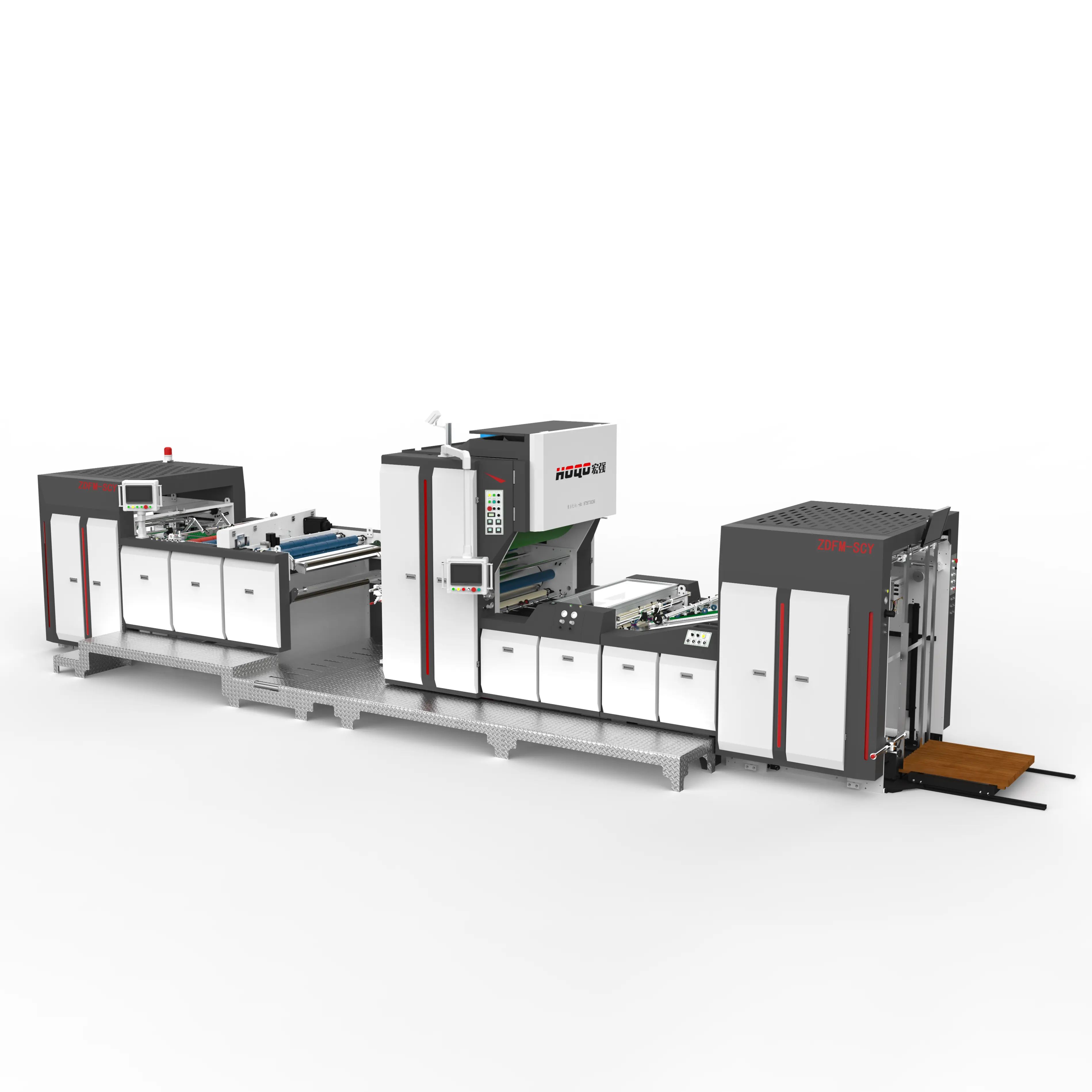 ອັດສະລິຍະ Servo Chain Knife Powder-Removal Laminating Machine